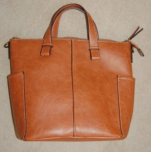 Next Tan Tote Messenger Bag Faux Leather Medium - Picture 1 of 8