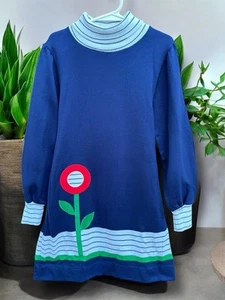Vintage Florence Eiseman Neiman Marcus Dress  Floral Applique Girls Mod sz 6x - Picture 1 of 4
