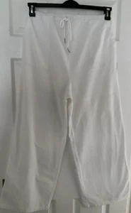 Shein Ladies 100% Cotton White HighWaist Lined Deep Pocket Summer Trouser Size M - Picture 1 of 11