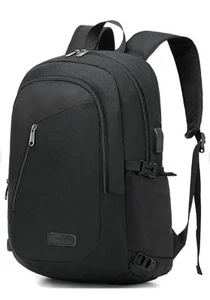 XQXA 14" Laptop Rucksack, Business Reise Trägersicher Rucksack Tasche mit USB Schwarz - Bild 1 von 10