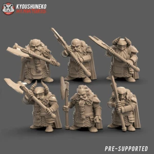 Dwarf Great Axe x6, Wargames DnD RPG Fantasy Dwarf Miniatures, Dwarf Warrior - Picture 1 of 1