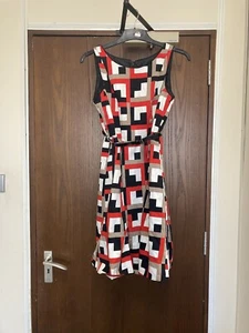 Principles Ladies Black,red & white dress. Size 8.Skater style Skirt. - Picture 1 of 4