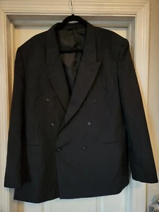 Gino Cappeli Designer Navy Blue Sport Coat Blazer Suit Jacket Mens 46R Vintage - Picture 1 of 10