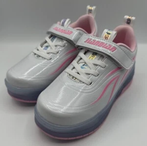Jiandian Girls White Pink USB Charging LED Roller Skates - Picture 1 of 8