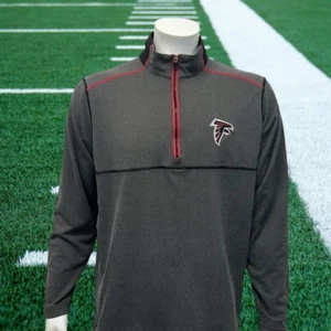 Atlanta Falcons NFL Gray Red Black Embroidered Pullover Jacket Antigua Large - Picture 1 of 12