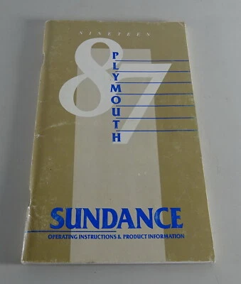 Manuale Dell'Owner / Manuale Plymouth Sundance Stand 1987 - Immagine 1 di 2