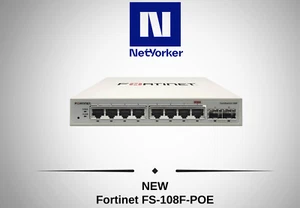 NEW Fortinet FortiSwitch FS-108F-POE 8Ports PoE Managed Switch-Same Day Shipping - Picture 1 of 5