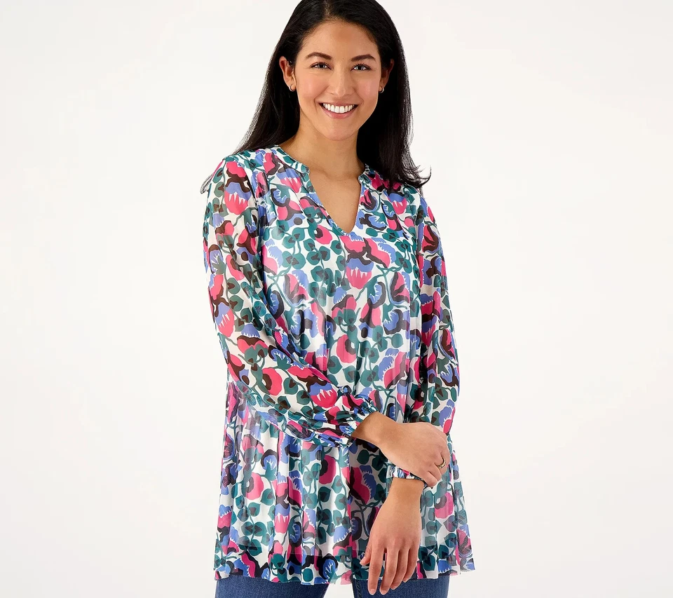 #508 девочка с изгибами Y-образным вырезом вязаный сетки блузка размер S - Изображение 1 из 1