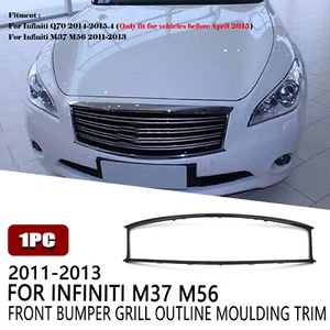 1x Gloss Black Front Bumper Grille Frame Trim For Infiniti Q70 14-15 M37 11-13 - Bild 1 von 17