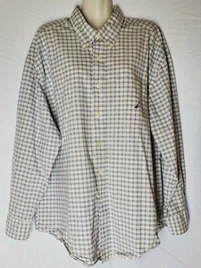 Nautica Mens Striped Button Dress Shirt XL Pocket Light Blue White Excellent - Picture 1 of 8