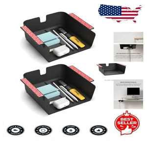 Polished Black Under Desk Drawer Organizer - Functional Office Storage Solution - Picture 1 of 10