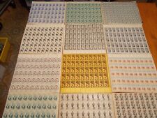 Lot of 12 Complete 50s-60 US Stamp Sheets $27.80 Face Value -5, 4, 3, 2 1/2 cent