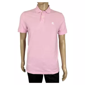 Camisa polo para hombre talla Express talla S/P rosa manga corta con logotipo bordado 100 % algodón - Imagen 1 de 8