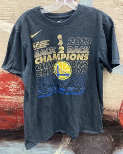 BLACK NBA WARRIORS 2018 Back 2 Back CHAMPIONS basketball SHIRT adult Medium Nike - Picture 1 of 8
