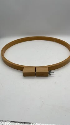 Vintage 14" Thick 3/4" Wood Hand Sewing Embroidery Hoop Crafting Quilting Taiwan - Image 1 of 2