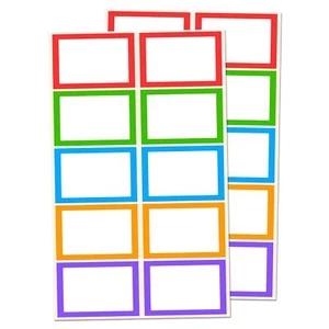 250 Stück Bunt Namensschilder Aufkleber Etiketten - 75 x 50 mm 5 Farben - Bild 1 von 8