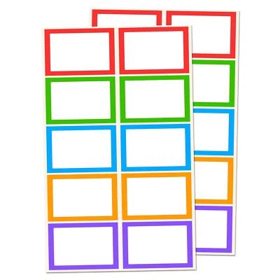 250 Stück Bunt Namensschilder Aufkleber Etiketten - 75 x 50 mm 5 Farben - Bild 1 von 4