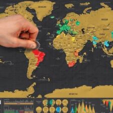 Deluxe Travel Edition Scratch Off World Map Poster Personalized Journal Log 