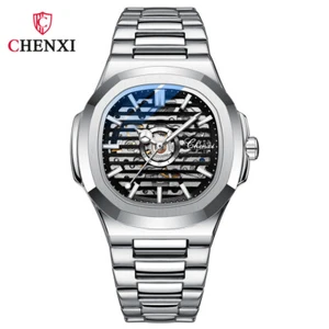 CHENXI Men Watch Automatic Mechanical Wristwatch Luxury Silver Business Watches - Picture 1 of 32