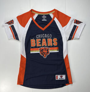 Majestic Chicago Bears NFL Football Short Sleeve Bejeweled Jersey Shirt Size S