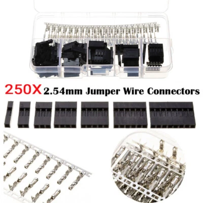 2.54mm Dupont Crimp Connector Single Row Header Pin Terminal Housing Kit 250pcs - Image 1 of 4