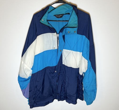 Taglia L Giacca a vento Christian Dior Vintage Y2k Colorblock? LEGGERMENTE INDOSSATA!