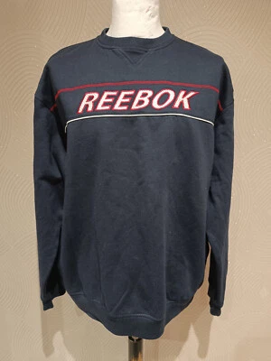 Reebok Vintage Navy Jumper, Embroidered Logo, Classic Streetwear, Size 2XL - Image 1 of 4