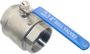 Dan Speed 4" NPT Buchse 316 Edelstahl voller Anschluss Kugelhahn Vinyl Griff WO - Bild 1 von 12