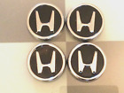 4X SUPERB  HONDA CR-V BLACK AND CHROME METAL WHEEL CENTRE CAPS