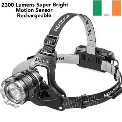 Head Torch Super Bright Headlight Headlamp LED Lamp Rechargeable Waterproof - Image 1 of 4