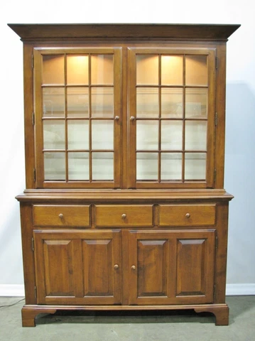 1998 Cherry Shaker Style China Cabinet by Nichols & Stone; Mint Condition Cover