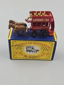 Vintage 1950s Matchbox Lesney Models Of Yesteryear #12 Horse Bus (Lipton Tea)... - Picture 1 of 16