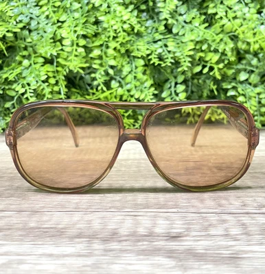 Safilo Elasta 1030 Brown Clear Aviator TearDrop  939 150 - Frame only - Image 1 of 4