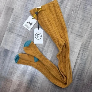 NEW Finding Foxtale Girls Gold Rush Tights Size M 8/10 Mustard Soft Cotton $18 - Picture 1 of 3