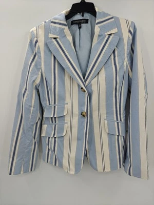 Blazer Anne Klein Mujer 6 Rayas Chaqueta Bolsillos Informal Oficina Ropa de Trabajo Carrera Foto 1 de 4