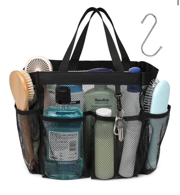 Carrito de ducha de malla F-Color portátil, actualización más profundo 7 bolsillos bolsa de ducha cesta T Foto 1 de 4