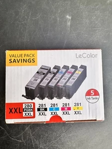 Cartuchos de 5 colores Le Color PGI-280 CLI-281. Repuesto Canon Nuevo Caduca 9/25 - Imagen 1 de 3