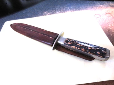 antique IXL BOWIE KNIFE coffin stag handles nice knife. - Image 1 of 4