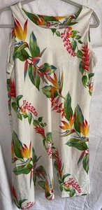 Vestido Solero Hattie XL Hawaiano Blanco Floral Pájaro del Paraíso Rayón Hecho en EE. UU. - Imagen 1 de 6