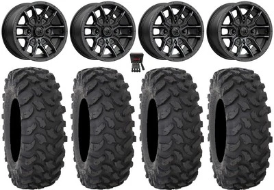 MSA Fang 14" Wheels Black 32" XTR370 Tires Textron Wildcat XX - Image 1 of 4
