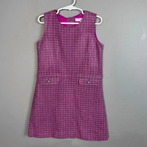 Brooks Brothers Dress Girls size 6 Pink & Grey Plaid Tweed Coverall - Picture 1 of 9