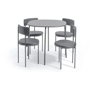 Habitat Jayla Metal Dining Table & 4 Grey Chairs - Picture 1 of 8