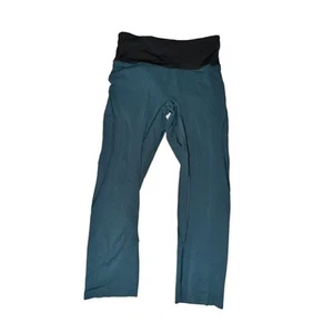 Lululemon Run The Day Crop Womens Size 6 Submarine Black Green Nulux Zip Pocket - Bild 1 von 6