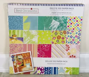 Best Occasions ASSORTED PATTERN 100 PAGE SCRAPBOOK SHEET 12 X 12 SET - Picture 1 of 2