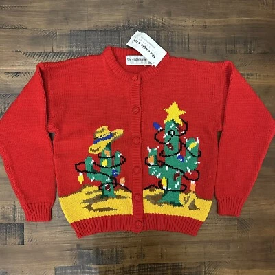 Cárdigan Suéter Ojo de Águila De Colección Niños Niños Grande (12-14) Navidad Cactus Foto 1 de 4