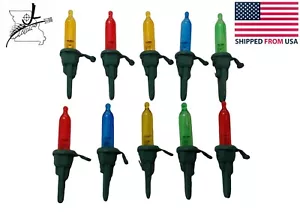 10 LED Color Mini Christmas Tree Lights Green Base Replacement Bulbs 3.4 V .068 - Picture 1 of 9