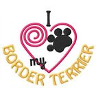 I Heart My Border Terrier Ladies Short-Sleeved T-Shirt 1381-2 Size S - XXL