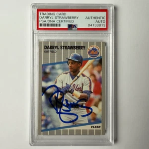 Darryl Strawberry Signed 1989 Fleer #49 PSA Auto Authentic - Picture 1 of 2