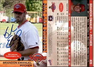 Brandon Emanuel Signed 2004 MultiAd Salt Lake Stingers #6 Card Auto