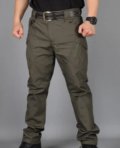 Tactical Mens Cargo Pants Work Combat Pants Outdoor Hiking Waterproof Trousers - Picture 1 of 25